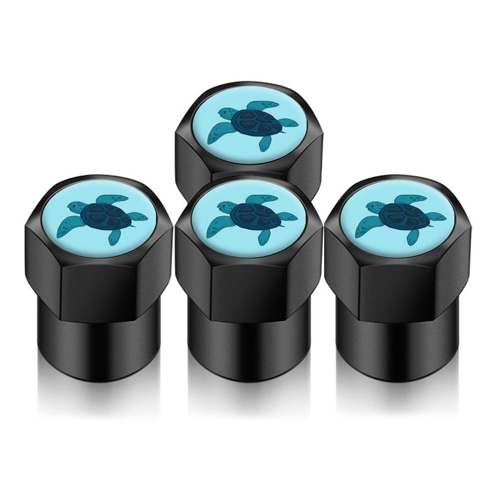 4 шт., универсальные колеса, колпачки для воздушных клапанов, наклейки на ствол автомобиля, морская черепаха, дизайн автомобилей, мотор, автоаксессуары, стайлинг автомобиля, декор, подарок