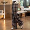 Женские ретро брюки с драпировкой на кулиске, широкие, клетчатые, повседневные