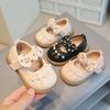 Children's Breathable Toddler Shoes Spring and Autumn Girls Pearl Bow Princess Shoes