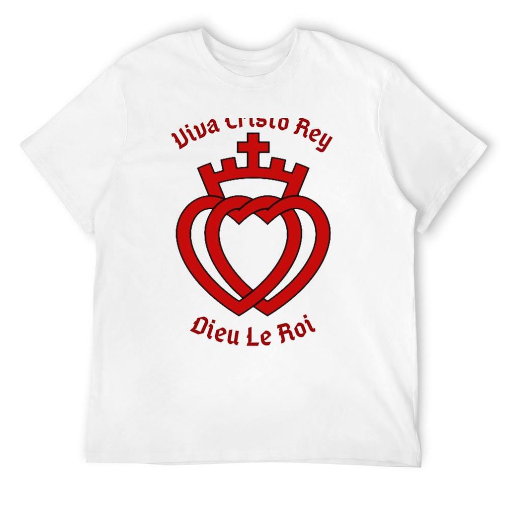FSSP, ICK, SSPX, Sacred Heart, Viva Cristo Rey T-Shirt Vintage Clothes Korean Fashion Mens Graphic T-shirts