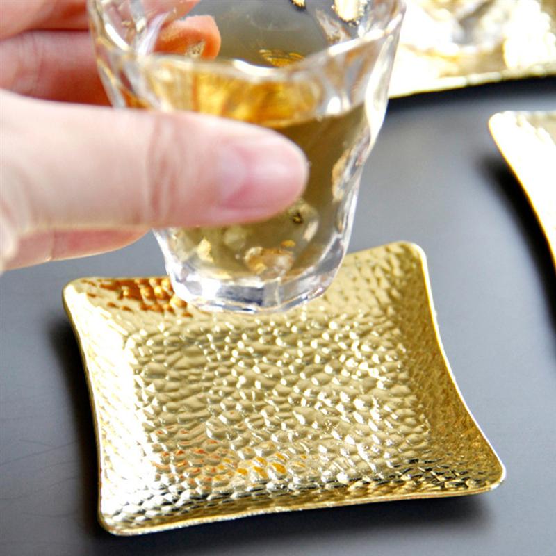 Metal Coaster Cup Holder Protect Heat Tray Coaster Copper Square Coaster Dining Table Holiday Decoration Resistant Cup Mat