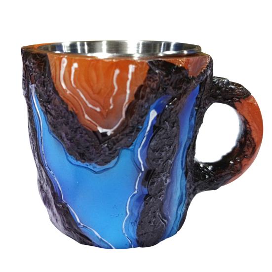 Кофейные кружки, искусственный хрусталь, минеральная кофейная кружка, 11 унций, смоляная чайная кружка для домашнего офиса, термокружка для питья из искусственного хрусталя, подарок для любителей кофе