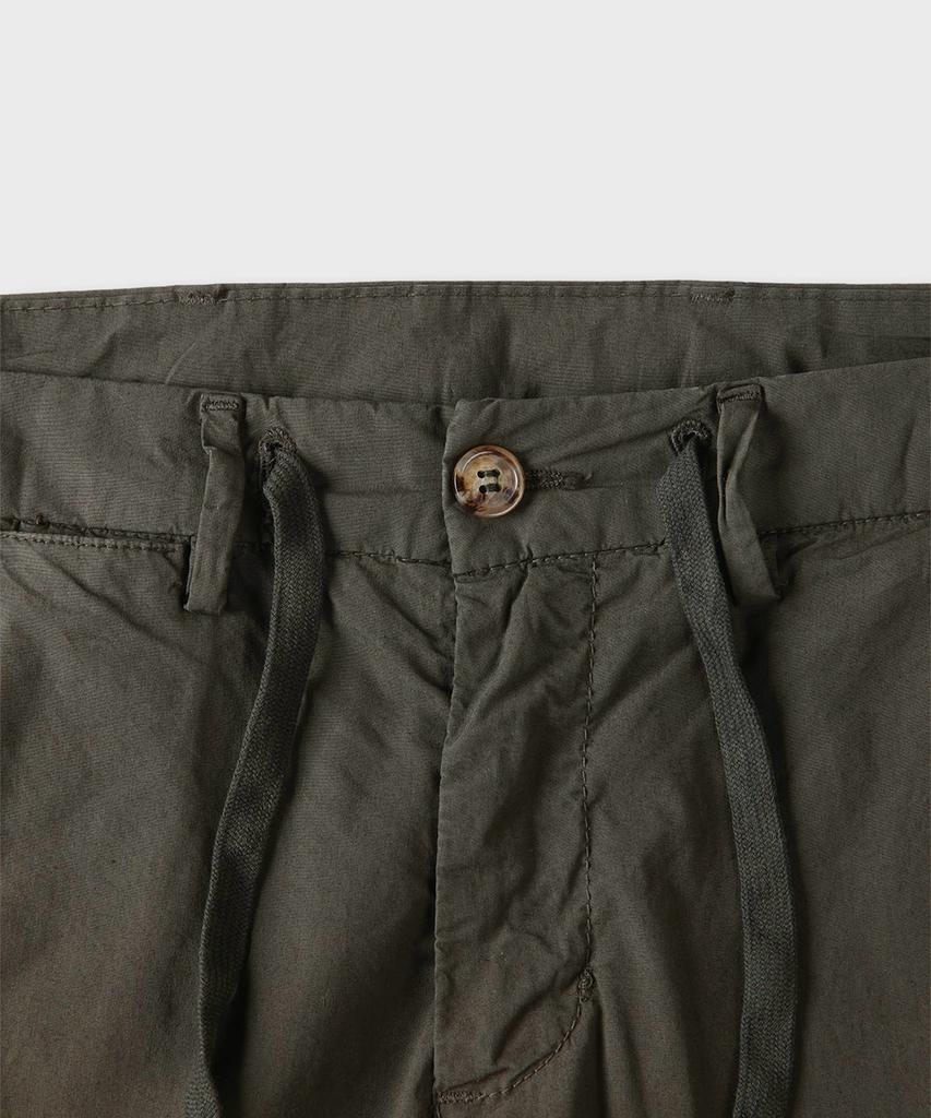 PANICALE Khaki Poplin Elastic Waist Slim Fit Chino Pants