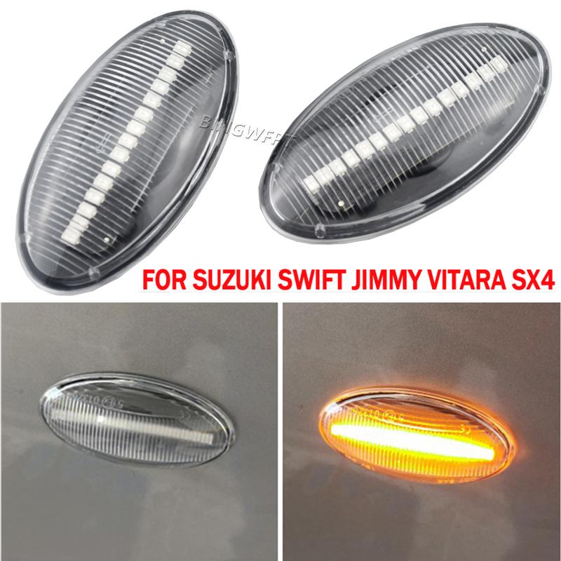 LED Dynamic Sequential Blinker Light Amber Indicator Side Marker Turn Signal Light For Suzuki Swift Jimmy Vitara SX4 Alto