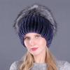 Женская шапка из искусственного меха лисы и кролика, зимняя меховая теплая вязаная шапка, ветрозащитная, морозостойкая, для активного отдыха на велосипеде, для катания на лыжах, спортивные аксессуары