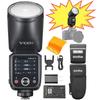 Authorized Godox TTL Camera Flash 100ws Round Head Flash OLED Screen and HSS Godox V100S Sony [GODOX Dealer] V100-S (for Sony), V1Pro-S Upgrade, (with