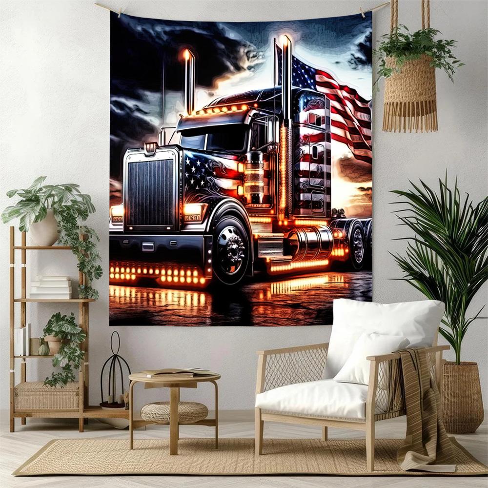 Kw Heavy Trucks Wall Decor Tapestry Art For Pet Memorial Birthdaywedding Party Backdrop Family Gift