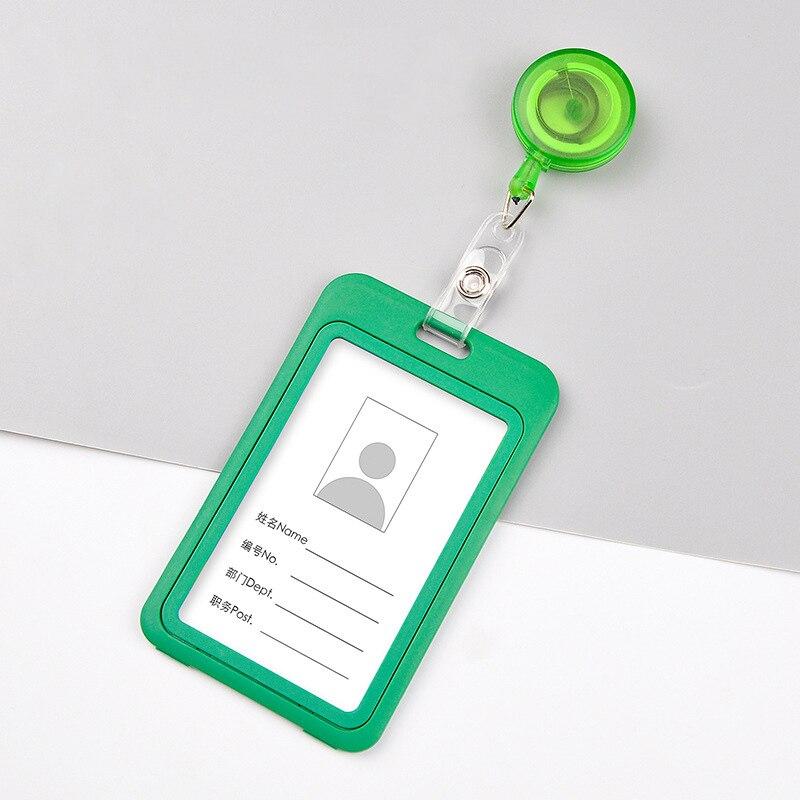 1PCS Plastic Card Cover Bags Women Men Student Bus Card Retractable Pull Badge Holder Business Credit Cards Bank ID Card Case