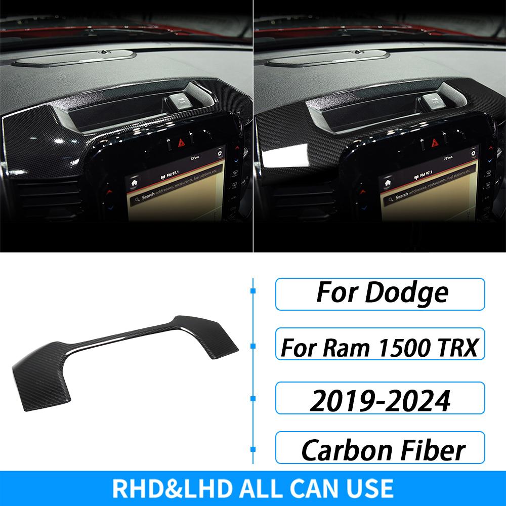 For Dodge Ram 1500 TRX 2019-2024 Real Dry Carbon Fiber Center Console Storage Box Panel Cover Trim Car Modification Accessories