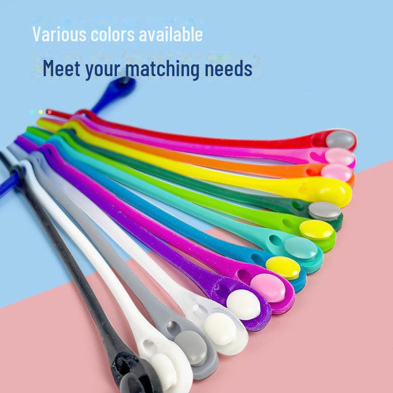 Elastic Lazy Shoelace Buckle White Shoes for Adults & Kids - No Tying Needed, Silicone, Unisex.