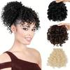 Synthetic Afro Puff Ponytail With Bangs Hair Pieces Extensions Short Curly Ponytail Bun With Bangs Hair Accessories Hair For Women