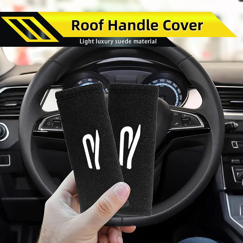 Suede Car Roof Door Pull Handle Protective Cover Soft and Comfortable For VW Scirocco Jetta Beetle Golf Passat Polo Tiguan xd1