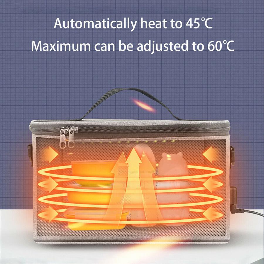 Портативная 8л 12В автомобильная сумка для подогрева еды, подогреватель, контейнер, ЖК-цифровой дисплей, серый