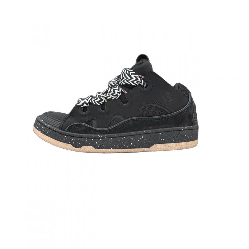 Men'S And Women'S Leather Splicing LaceUp Sports And Leisure Shoes Retro Board Shoes Dad Shoes