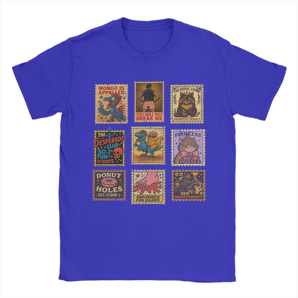 Dungeon Crawler Carl Vintage Stamp T Shirts Men Cotton Funny TShirts Crew Neck  Tees Short Sleeve Clothes Plus Size
