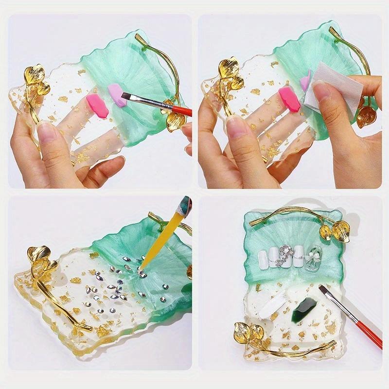 Creative Paint Palette Resin Nail Art Color Gel Polish Pallet Nail Display Board Showing Shelf Manicure Tool