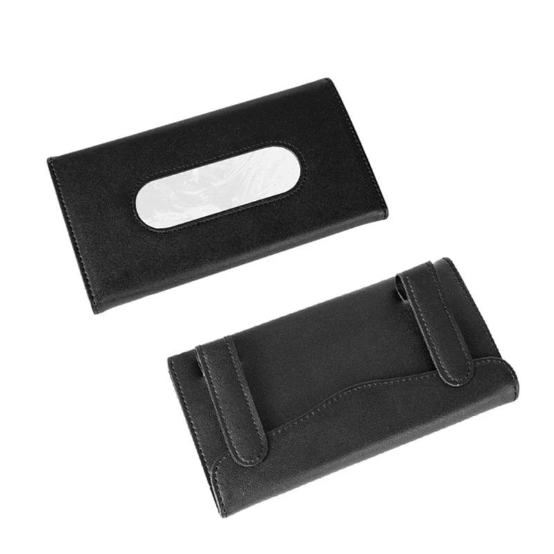Car Tissue Box Sun Visor Seat Back Sunroof Car Tissue Box Bag Hanging Creative Leather Car Interior Supplies