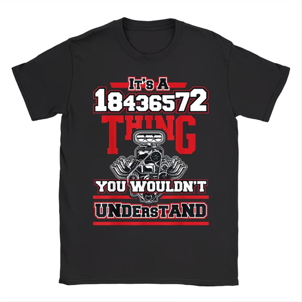 Unisexs Funny V8 Engine Firing Order 18436572 Design Graphic T Shirt Tee Unisex Oversize Summer Novelty Streetwear Cotton Vintage