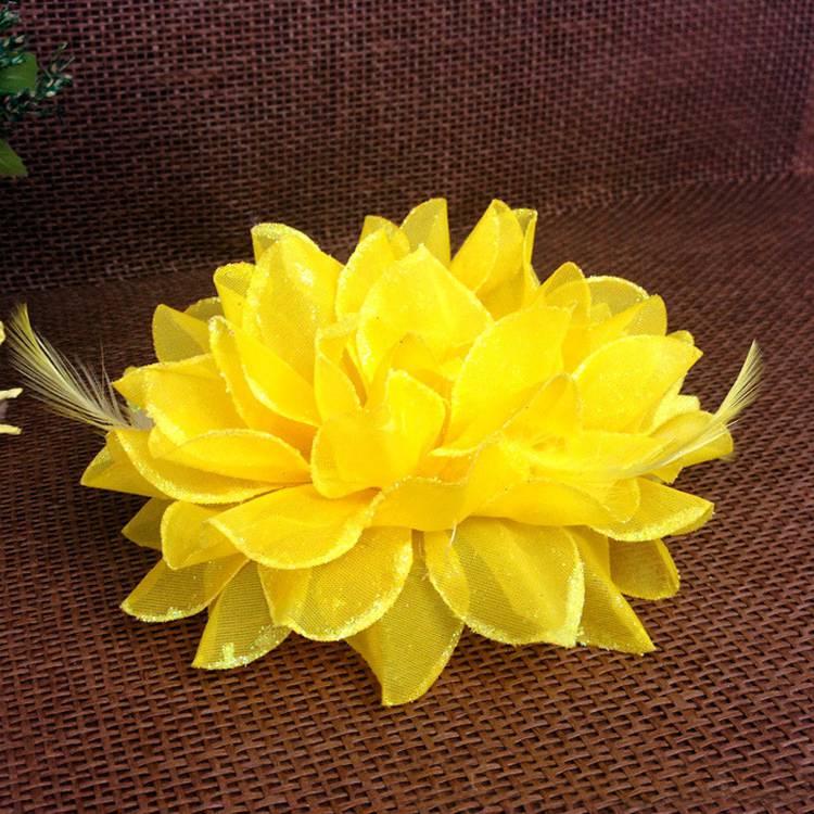 Fascinator Corsage 1X Flower Feather Brooch Wedding Ball Head Hair Clip