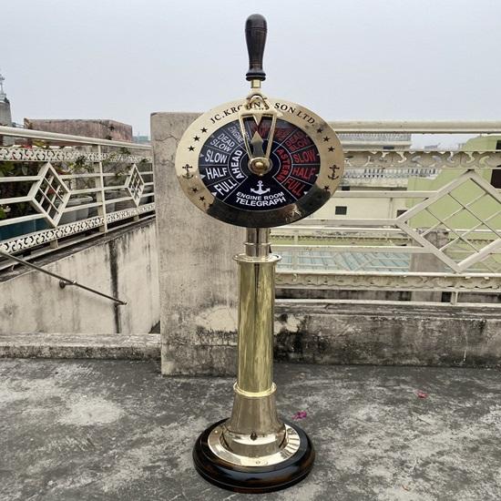 109,22 см Морская латунь Корабельный рабочий телеграф с двигателем Морской морской телеграф Коллекционная комната, офисный декор