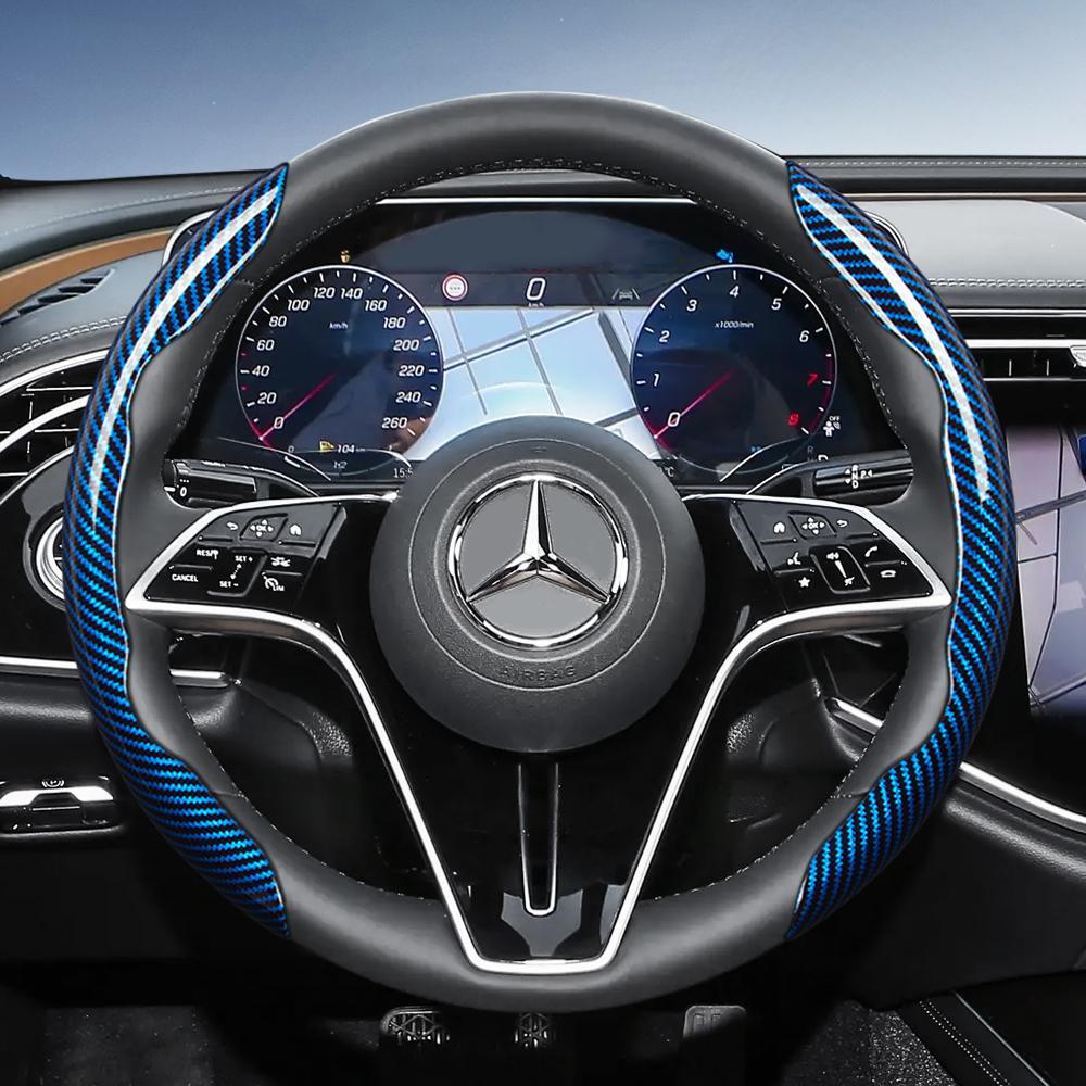 Suitable for Mercedes-Benz Carbon Fiber Texture Steering Wheel Cover with Segmented Quick-Release Design V g S a E C Class Gle Glc Gla Glb