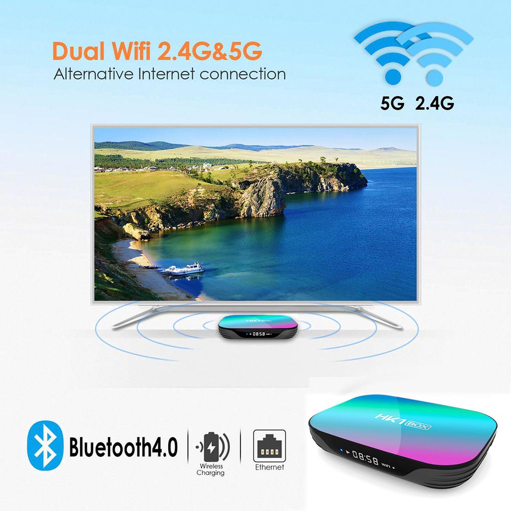 HK1 Box Amlogic S905X3 Smart TV Box Android 9,0 4 ГБ 32 ГБ 64 ГБ 128 ГБ двойной Wi-Fi BT4.0 8K AV1 медиаплеер TVBOX 1000M телеприставка HK1BOX