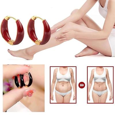 2 пары серег-манжет для похудения Onyxtone, сплав, акупунктурные зажимы для ушей, лимфодренажные магнитотерапевтические серьги, женские