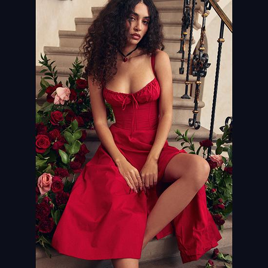 Summer Temperament, Solid Color, Fashionable, High-quality Suspender Dress, Medium Length Dress for Women