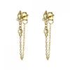 TIANDE Exquisite Zircon Tassel Chain Dangle Earrings for Women Fashion Gold Color Pierced Ear Stud Earrings Jewelry Accessories