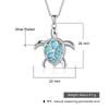 Bohemia Cute Turtle Pendant Necklace For Women Inlay Blue Imitation Opal Necklace Wedding Party Jewelry Christmas Gifts For Her
