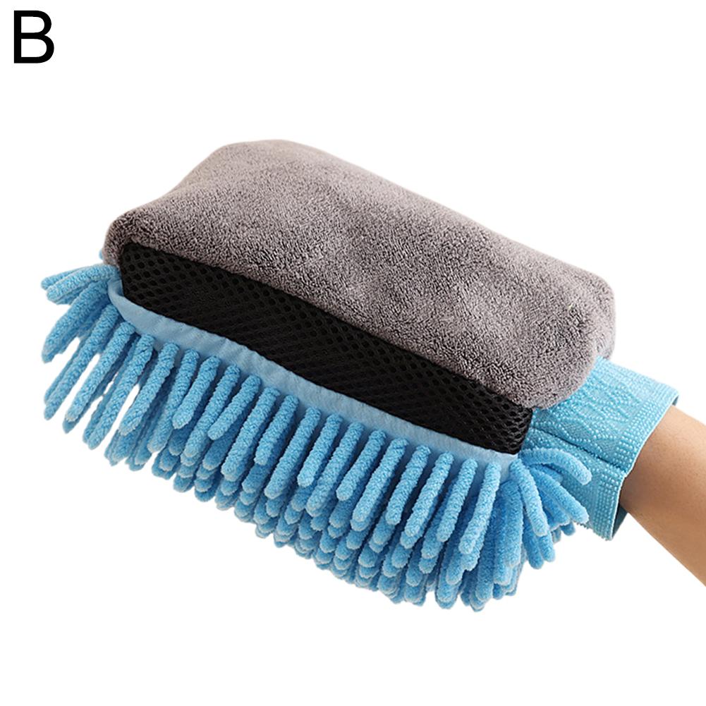 Перчатки для мытья автомобиля из микрофибры, синельные водонепроницаемые рукавицы, мягкая сетчатая задняя часть, двусторонние перчатки, рукавицы, восковая щетка для детализации, инструмент для чистки автомобиля