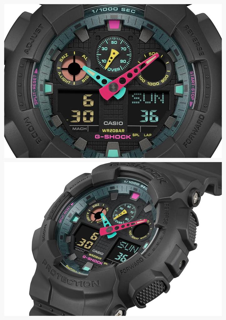 Watch Fluorescent Color Series Black X Fluorescent [Casio] G-Shock []Multi GA-100MF-1AJF Men's