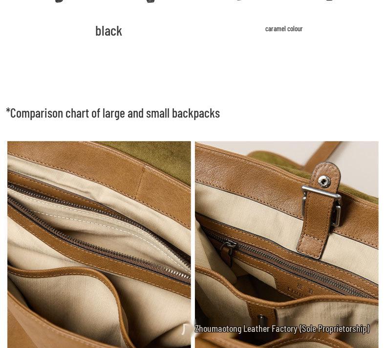 Qiu Zhen Рюкзак-мессенджер из овчины растительного дубления 2025 - Большая вместимость, для работы и повседневного использования