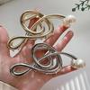 Hair Claw Musical Note Shape Faux Pearl Hair Clip Back Head Shower Hair Claw Decorative Hair Accessory