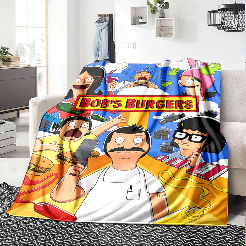 Bob'S Burgers Family Adventure Flannel Blanket Super Soft Warm Cozy Blanket For Sofa Bed Office Travel Allseason Home Decor Gift