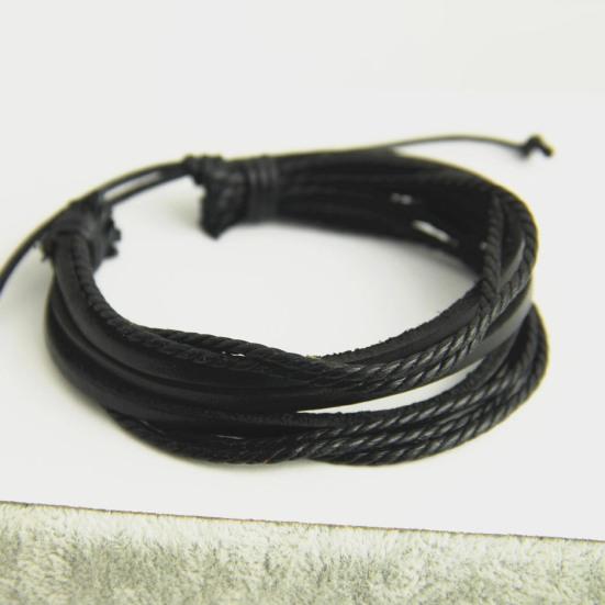 Мужской браслет, винтажный многослойный мужской браслет из искусственной кожи, универсальный мужской браслет