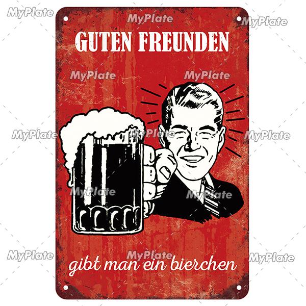 Ретро Напиток Bier Пиво Металлическая Вывеска Винтажная Табличка Оловянная Вывеска Пластина Настенный Декор Для Бара Клуба Человек Пещера Бар Тарелка Питьевой Плакат На Заказ