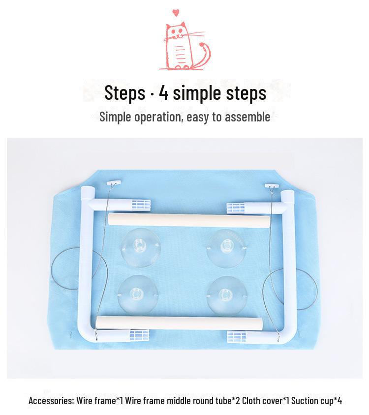 Премиальный четырехсезонный кошачий гамак - подвесная и складная кровать на подоконнике