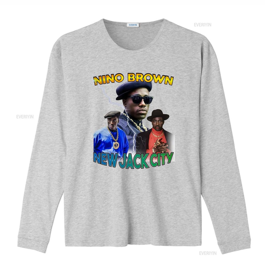 Vintage 90s Hip Hop Nino Brown New Jack City Print Casual Streetwear T Shirt Vintage Washed Versatile Soft Comfortable Stylish