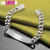 925 Sterling Silver 10mm Smooth Sideways Bracelet Jewelry