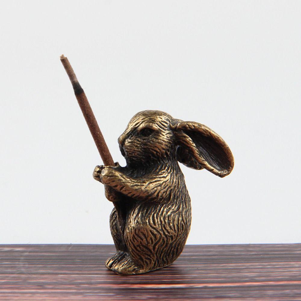 Металлический держатель для благовоний в виде кролика, изысканная аромакурительница, статуэтка кролика, подарочная гирлянда для благовоний