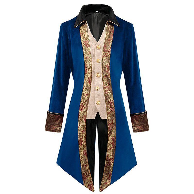 European and American Men's Steampunk Medieval Jacket Gothic Outerwear Uniform Gothic Coat Uniform