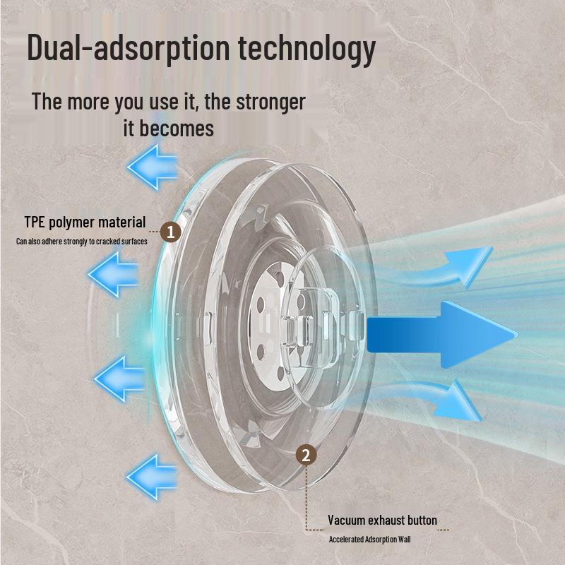 Punch-Free Bathroom Wall Shelf - Aluminum Vacuum Corner Rack