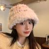 Warm Fluffy Earmuffs Thickened Pullover Cap Fashion Knitted Beanie Hat  Women