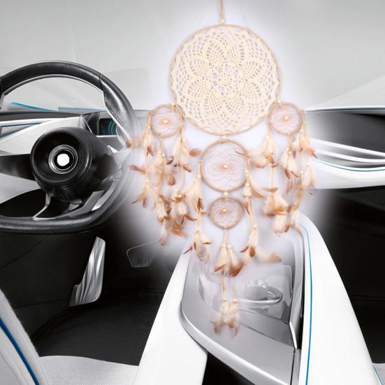 5 Rings Feather Dream Catcher Home Wall Hanging Decoration Ornament Craft