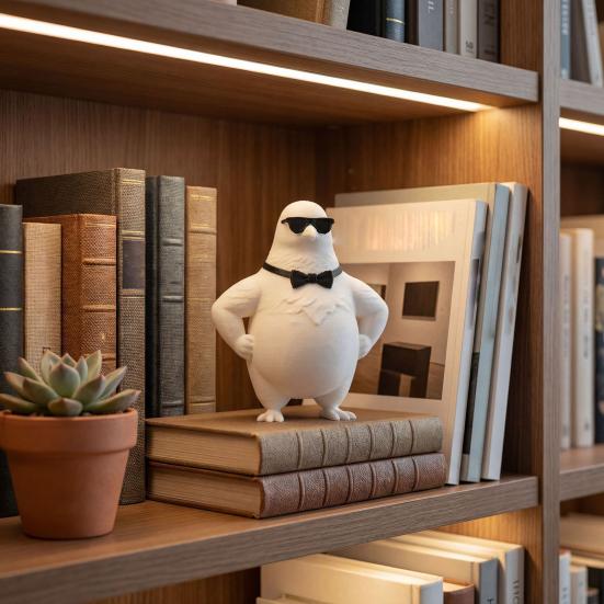 Забавная фигурка воробья в солнцезащитных очках, 3D-печать, крутая статуэтка птицы, новинка, животное, настольное украшение для дома и офиса