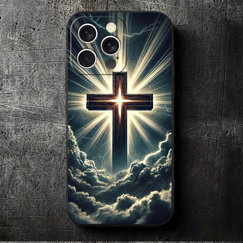 Бог Иисус Молитва Крест Библия Мягкий Чехол для Телефона для iPhone 16 16E 17 Air 15 Pro Max 14 Plus 13 Mini 11 12 7 Черный Чехол Задняя Панель