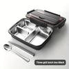 Leak-Proof Stainless Steel Lunch Box With 3 Compartments - Durable, Easy-Clean Bento Container For Students & Office Workers