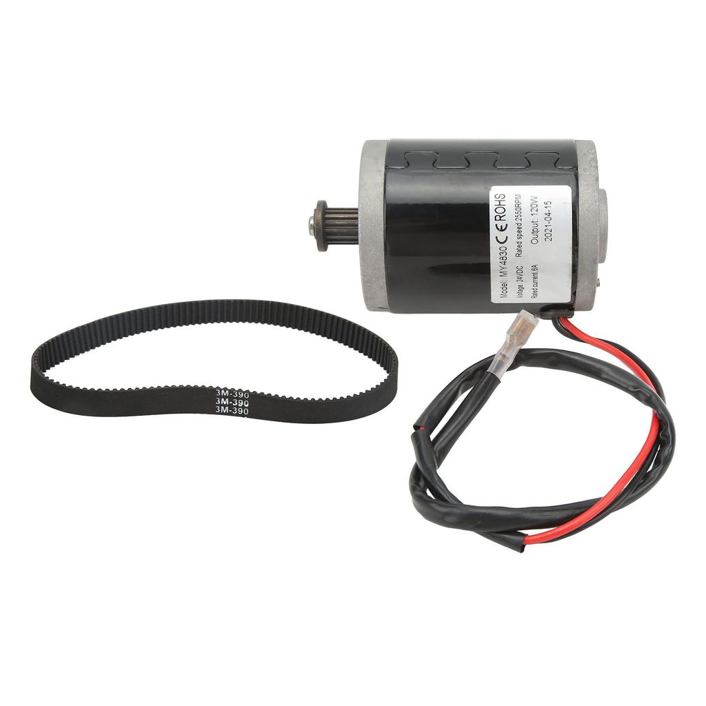 Brushed DC Motor 24V 120W 6A 2550RPM Aluminum Alloy Low Noise High Torsion High Speed Motor for Electric Bike Motorbike