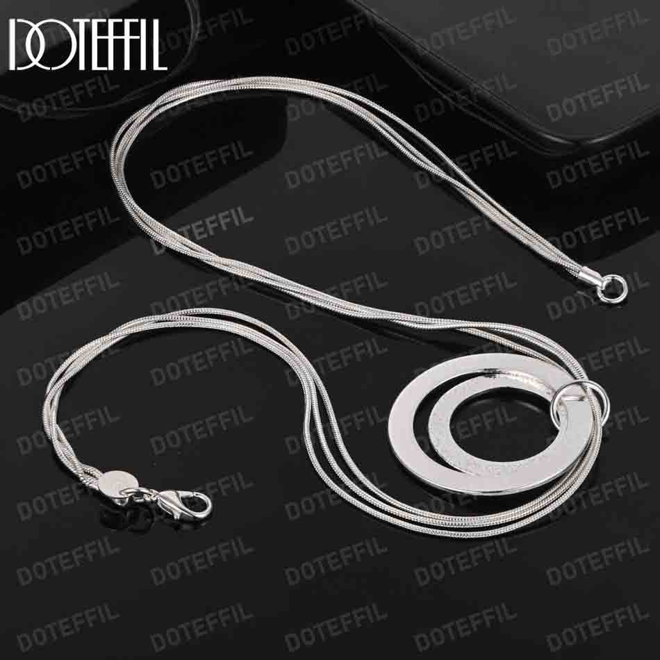 Ожерелье из матового серебра 925 пробы в виде змеиной цепочки в форме буквы О, модные свадебные украшения